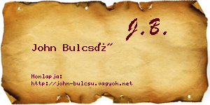 John Bulcsú névjegykártya